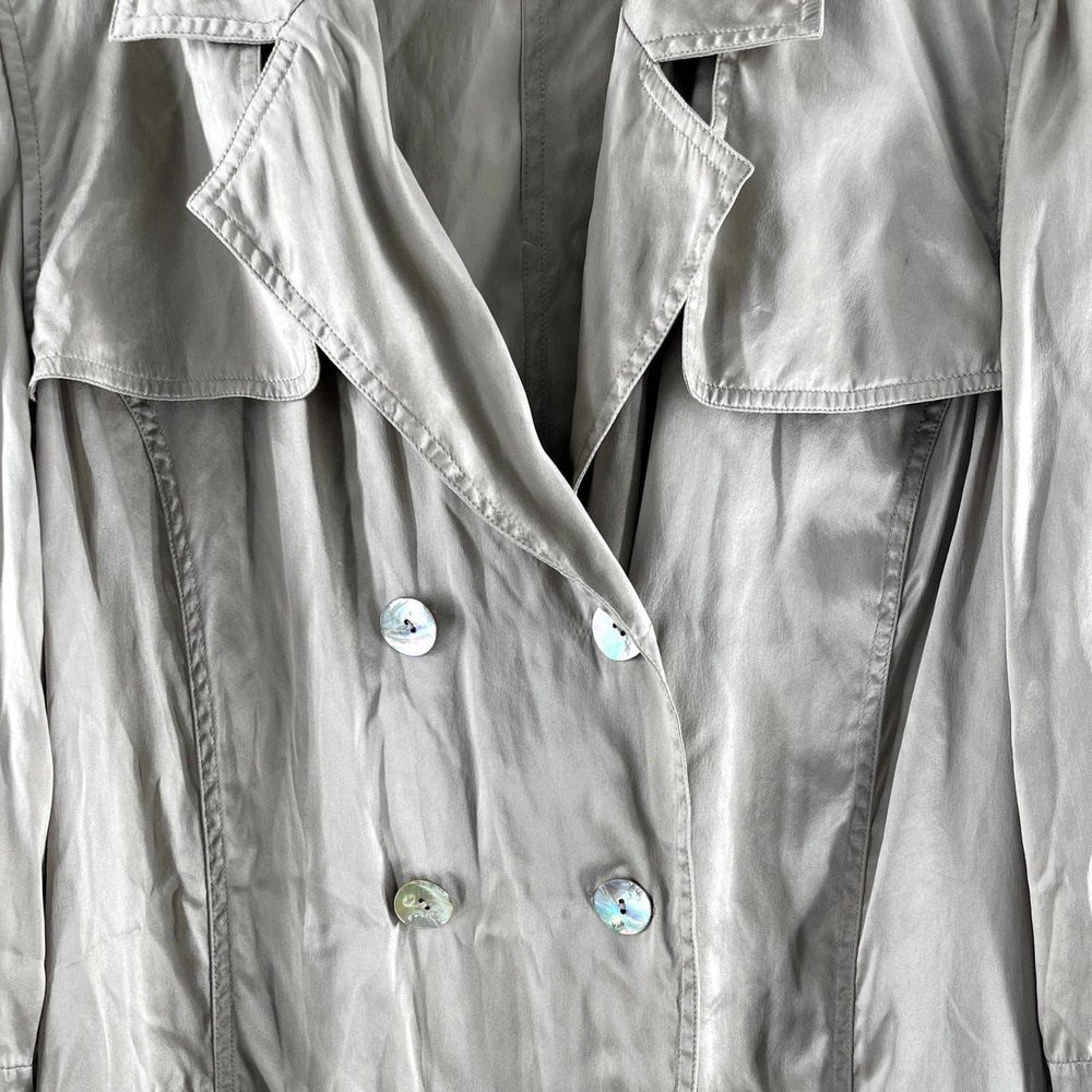 Chico’s Beige Silk Double Breasted Jacket Chico's Size 2 US Size Large EUC - Picture 4 of 5